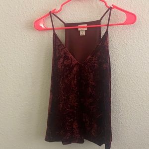 Red Crushed Velvet Tank